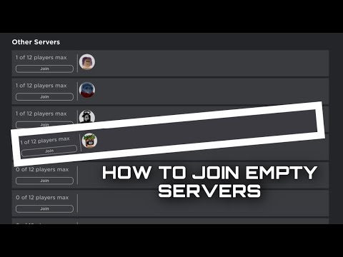 How To Join A Empty Server In Every Roblox Games Youtube
