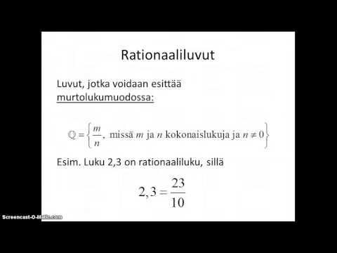 Video: Ovatko rationaaliset luvut osajoukkoja?