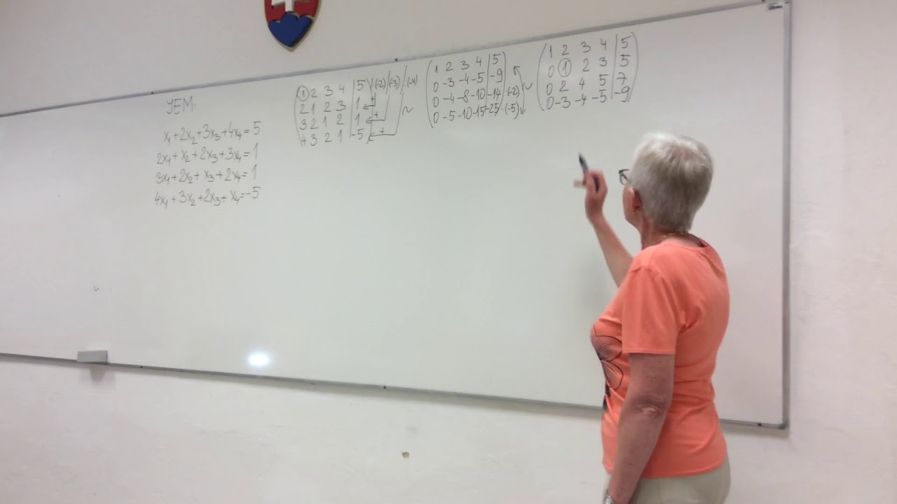 13 Jordanova eliminačná metóda - systém lineárnych rovníc má jedno riešenie