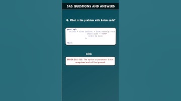 SAS Proc SQL Interview Question #sasprogramming