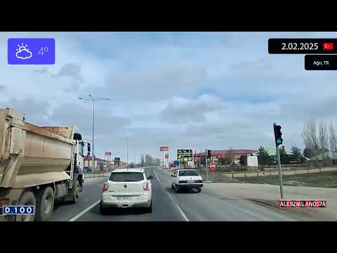 Driving through Ağrı ili (Türkiye) from Eleşkirt to Doğubayazıt 2.02.2025 Timelapse x4