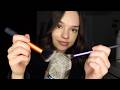 ASMR relaxing bare mic brushing with 5 different 'brushes' (with some close-up whispers)