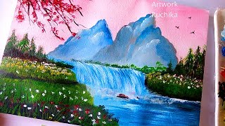 Beautiful Landscape Painting Easy Scenery Painting Beginner Acrylic Painting