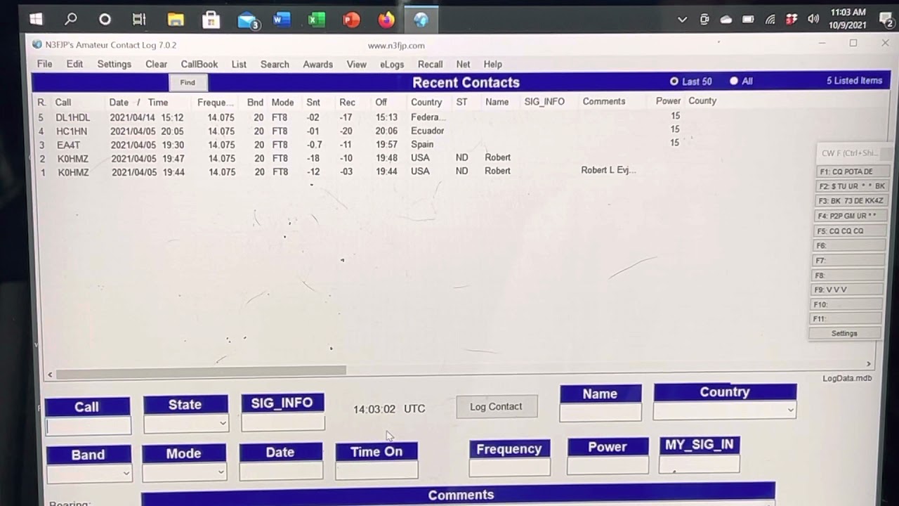 ACLog setup for POTA Activators