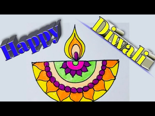 HOW TO DRAW INDIAN FESTIVAL DIWALI POSTER MAKING/EASY HAPPY DEEPWALI  CELEBRATION SCENERY DRAWING | Diwali drawing, Easy nature drawings, Human  figure drawing