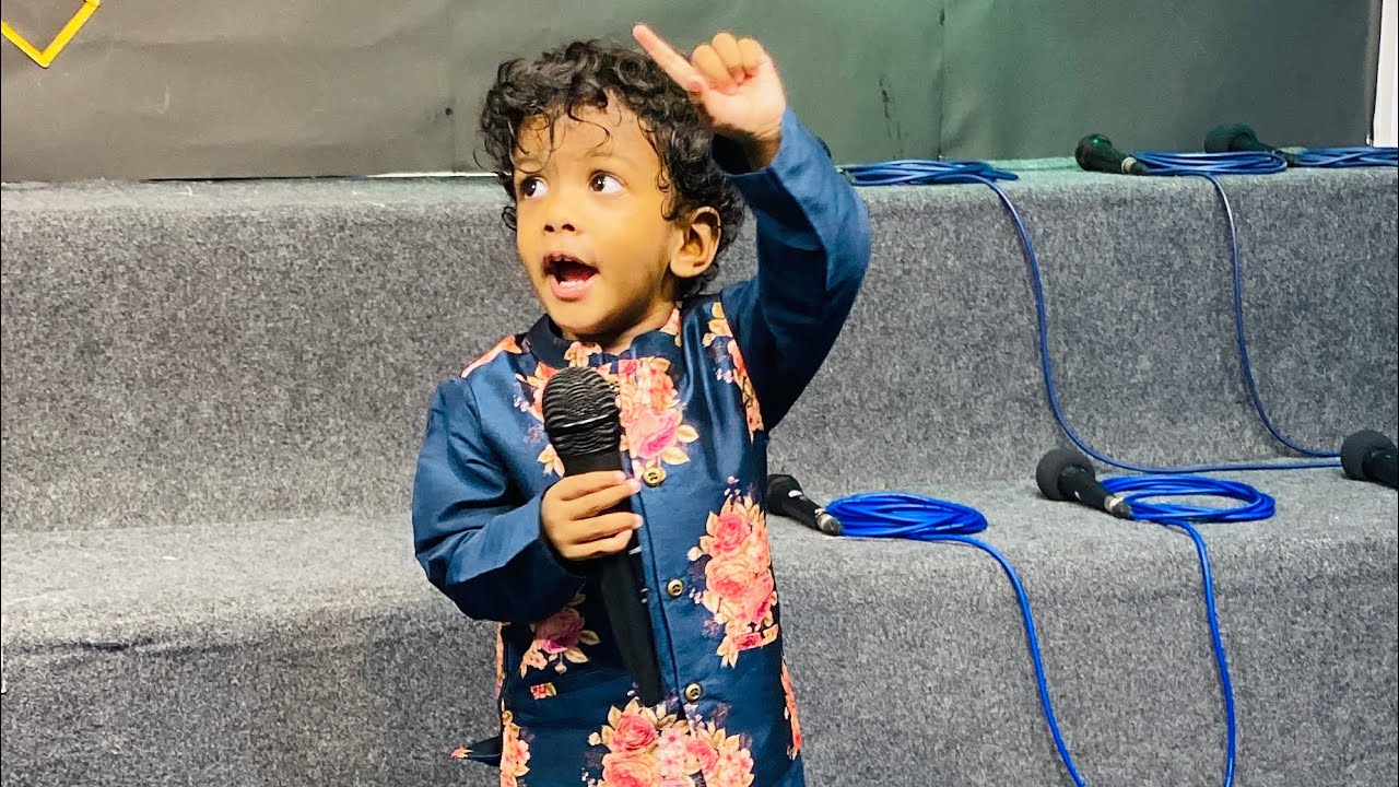 Little Preacher Jeshu preaching in Baby language - Glory be to God ...