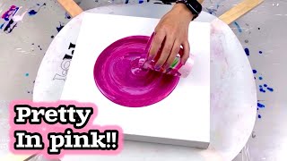 # 661   Pretty In Pink!  A Ring Pour That Looks Like a Rose!  Acrylic Pouring