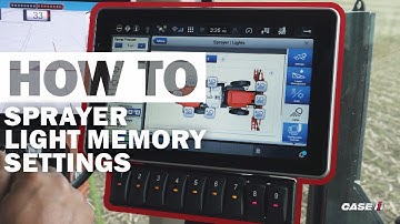 Sprayer Light Memory Settings (Case IH AFS Pro 1200 Display)
