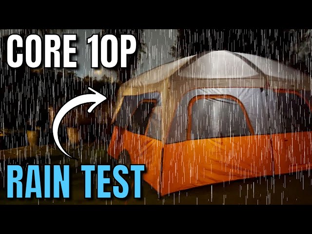 RAIN TEST] Core 10-Person Straight Wall Cabin Tent 