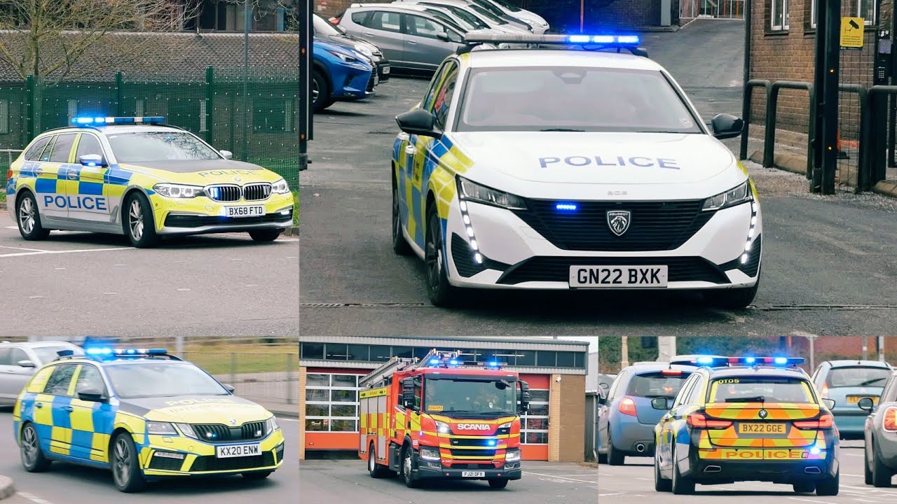 Police, Fire and Ambulance Vehicles Responding in Northamptonshire, Leicestershire and Kent