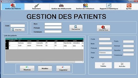 Application de gestion des patients python