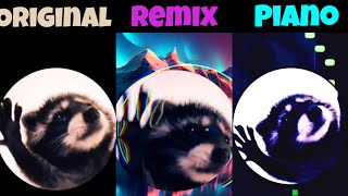Dancing raccoon Raffaella Carrà - Pedro Original vs Piano vs Remix Version part 3