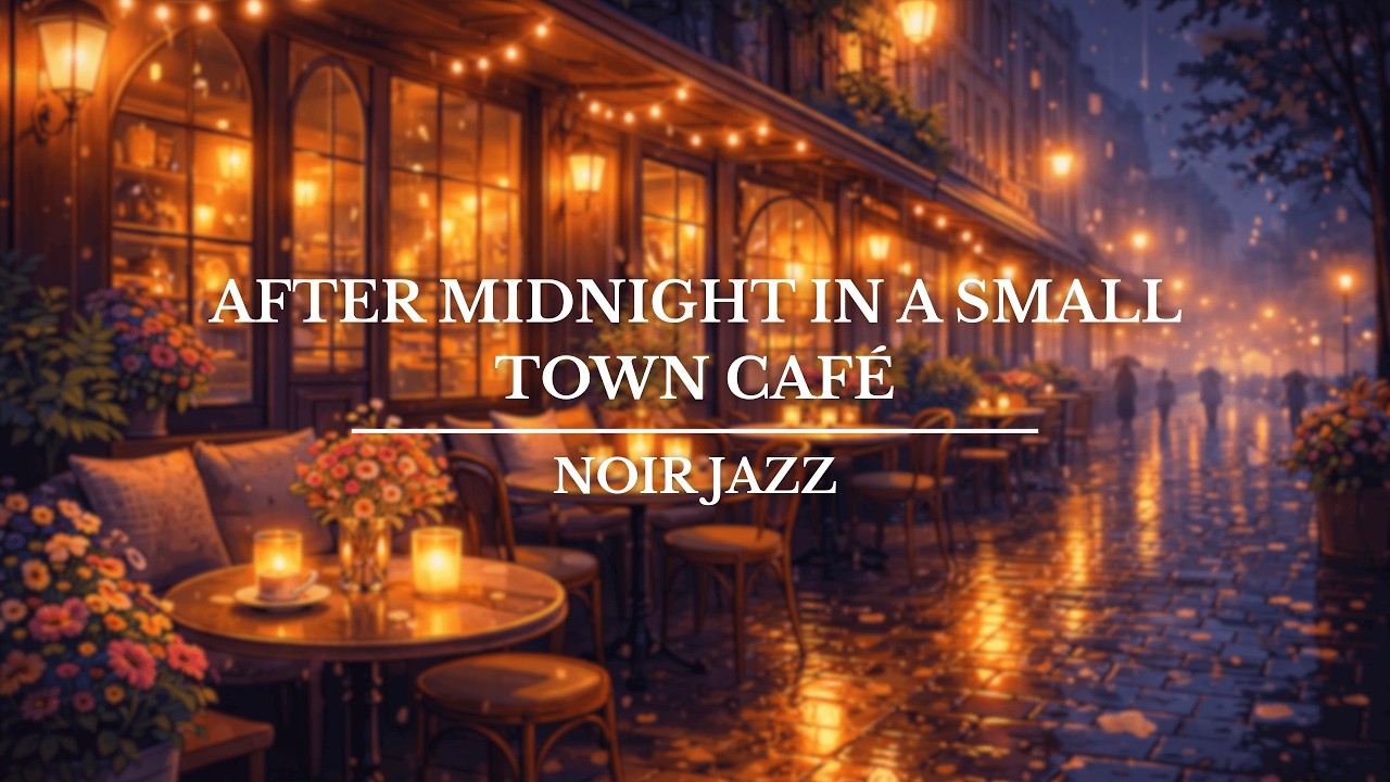 after midnight in a small town café | smooth jazz & rain ambience