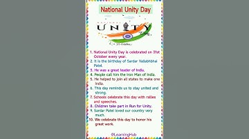 Essay on National Unity Day | Rashtriya Ekta Diwas | Sardar Vallabhbhai Patel birthday (31 October)