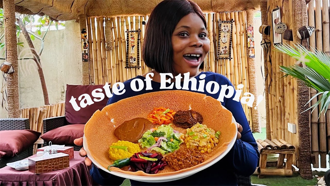 Taste of Ethiopia! (eating Ethiopian food for the first time, eating with hands, my reaction!)
