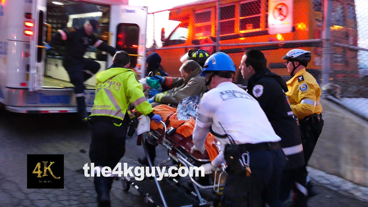 Toronto: Firemen & EMS doing CPR on burn victim 3/10/2015 - YouTube