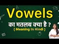 Vowels meaning in hindi | Vowels ka matlab kya hota hai | Word meaning