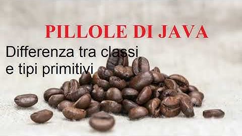 Differenza tra classi e tipi primitivi in Java