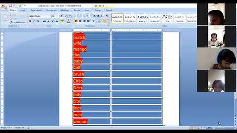 Class 4 English Grammar Class test 0014 Singular Plural  By Anuradha Chatterjee 6-8-2020