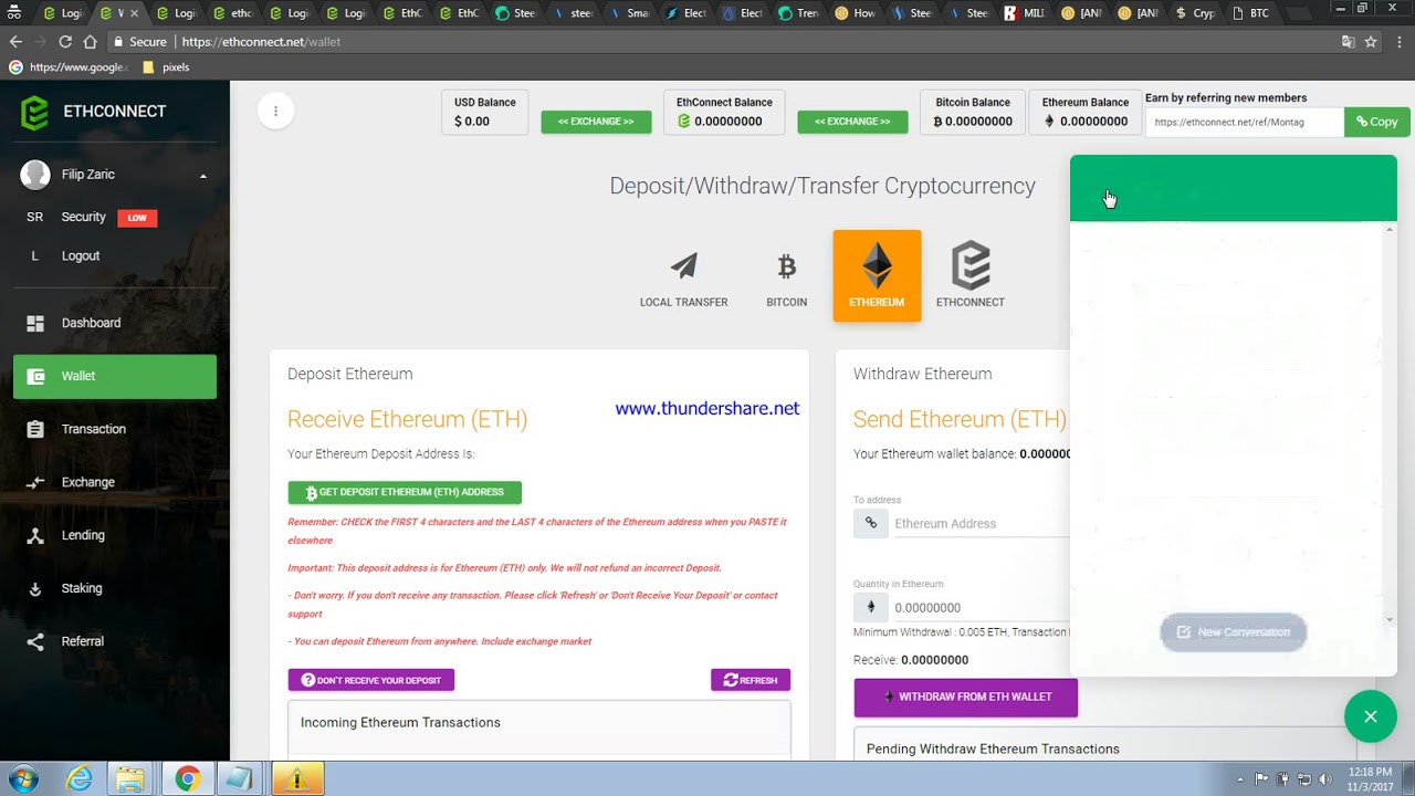 EthConnect ICO - Number of sold coins, no new deposits Nov. 3rd