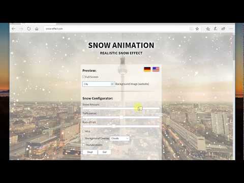 Javascript / HTML5 Schnee Animation für Webseiten