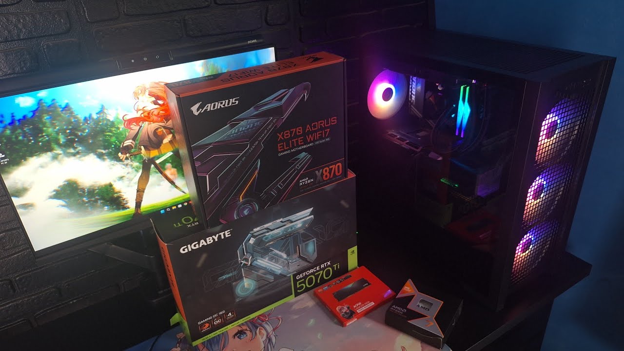 Montagem do meu novo Pc gamer com Ryzen 7 9800x3d e Rtx5070ti no Gabinete Asus Tuf GT302 