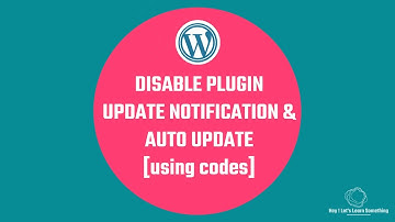 How to disable WordPress plugins update notification & auto update plugins (using codes only)? 2021!