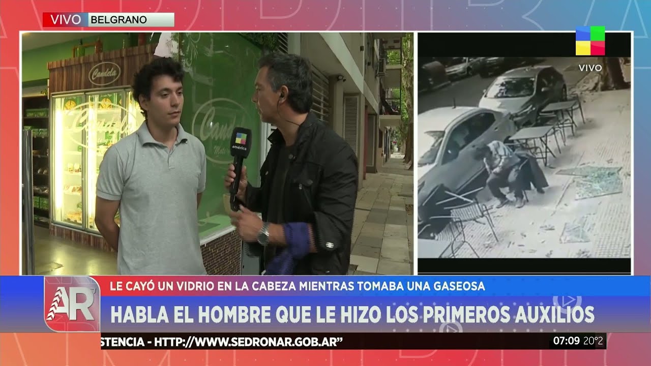 🔴 HABLÓ LA PERSONA QUE LE HIZO LOS PRIMEROS AUXILIOS AL HOMBRE QUE LE CAYÓ UN VIDRIO EN LA CABEZA