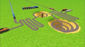 All TRAINS CROSSIN SLIDE SNAKE CIRCLE TRACK 😱 RISKY RAILROAD TRACK RAILWORK RAILROAD BEANG 