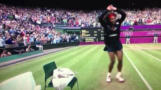 Serena williams c-walking after winning gold medal