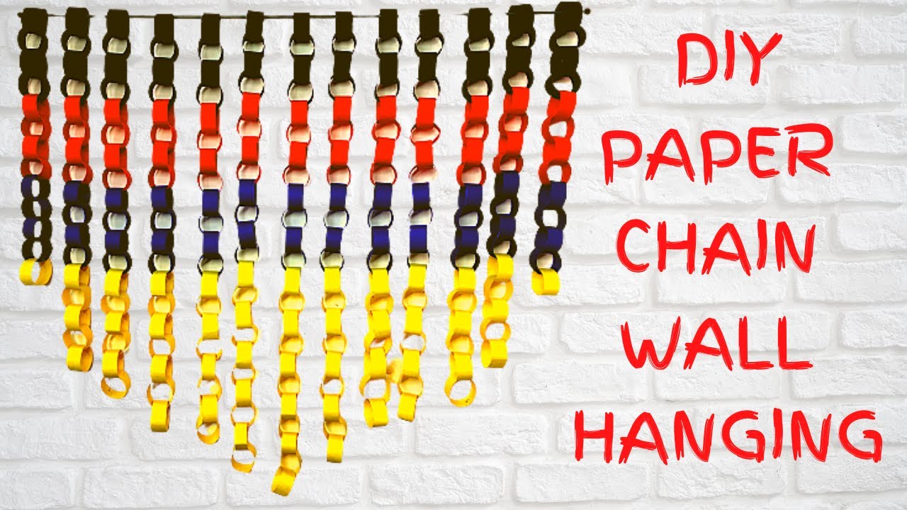 Paper crafts very easy paper chain wall hanging 5 minute crafts wall