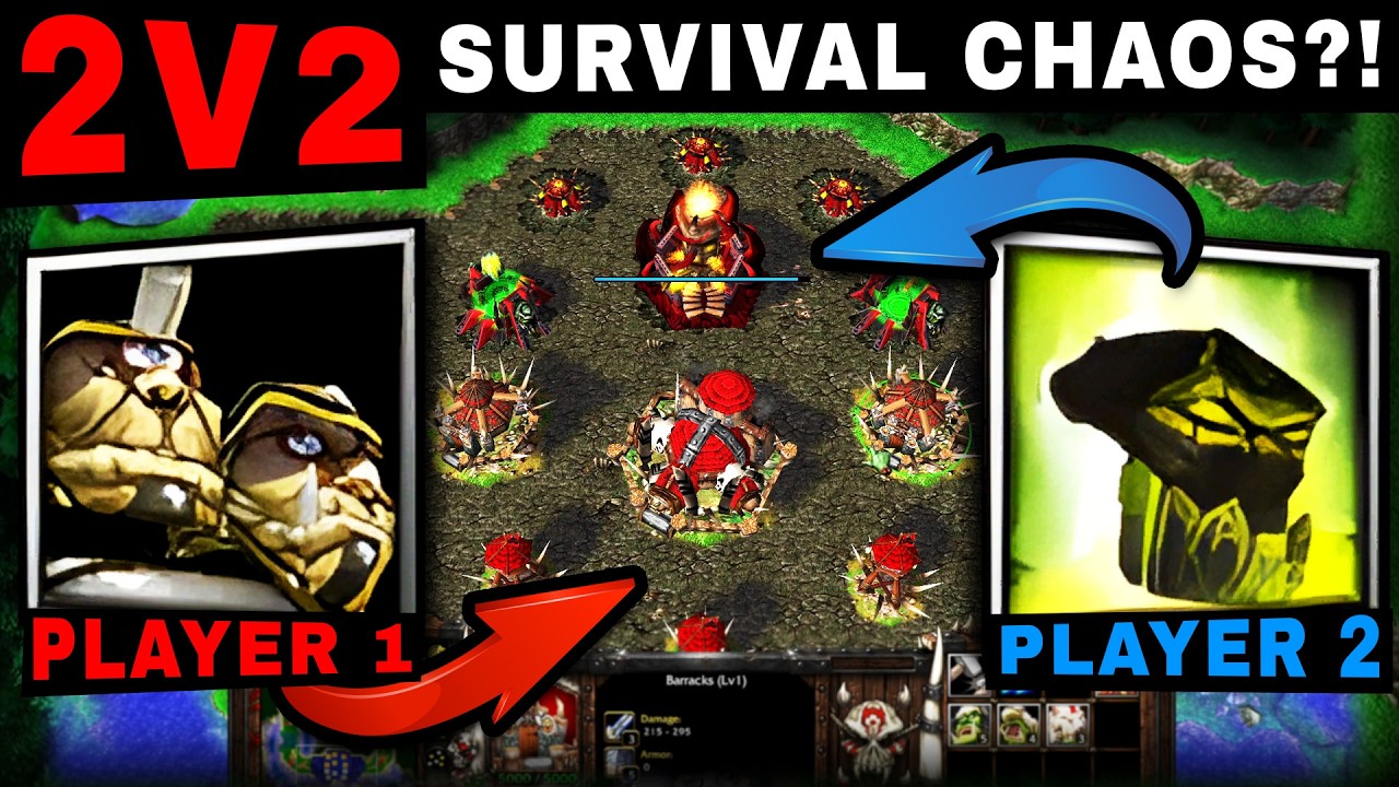 THEY RAGEQUIT! 2v2 Survival Chaos: Double Super Units in One Lane