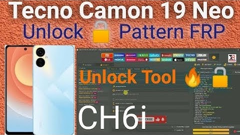 Tecno Camon 19 Neo CH6i Unlock Pattern FRP android 13 With UnlockTool One Click 2024