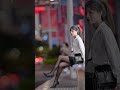 female colleague in black stockings gets off work model:檸檬