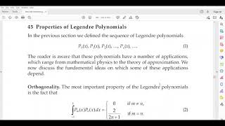 Properties Of Legendre Polynomial S1 Msc Mathematics Ode Module 2
