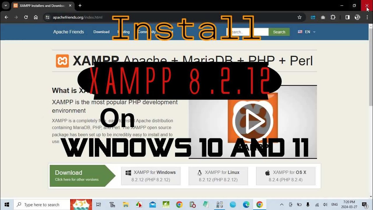 How to Install XAMPP 8.2.12 Server on Windows 10 and 11 - YouTube