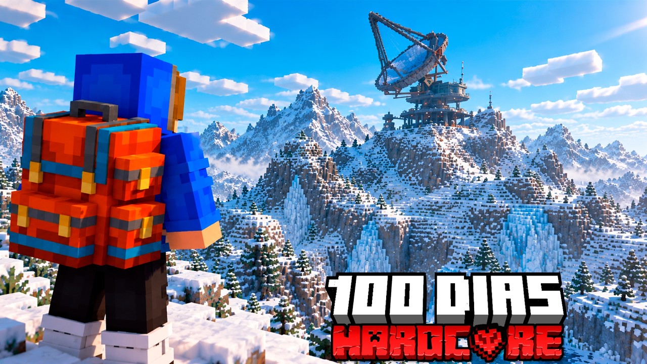 SOBREVIVI 100 DIAS EM UMA EXPEDIÇÃO NO ARTICO DO MINECRAFT HARDCORE