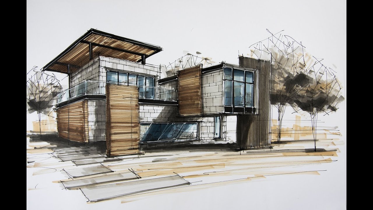 Aggregate 180+ modern home architecture sketches latest