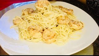 How to make creamy Shrimp Alfredo pasta || yummy pasta 30 minute meal