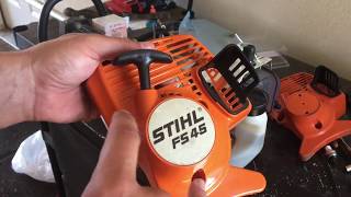 STIHL FS55 starter Rewind Spring broke? Easy fix just replace housing