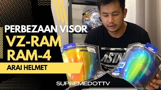 Full Perbezaan Visor Arai VZ Ram & Ram 4 Update