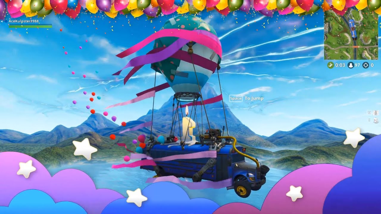 Fortnite Happy Birthday Battle Bus! (10 Minutes Long) YouTube