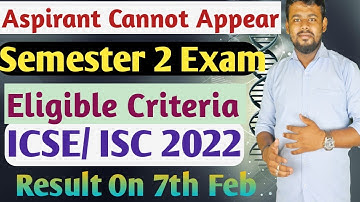 Aspirant Or Student Eligible For ISC/ICSE Semester 2 Board Exam | @ALLisYoursIcse