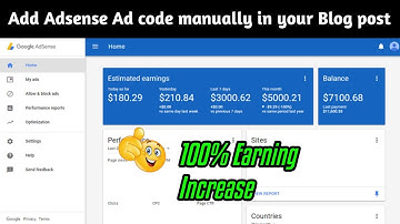 how to add adsense code manually in your blog post | how to place adsense code on blogger