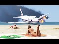 Huge Plane Emergency Landing On California Public Beach | GTA 5