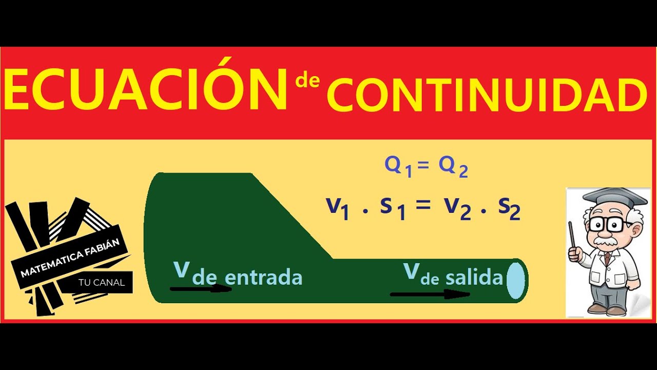 ECUACIÓN de CONTINUIDAD de los FLUIDOS (p principiantes) PRINCIPIO de