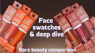 NEW ELF Camo Liquid Blush - In depth face swatches on medium olive skin