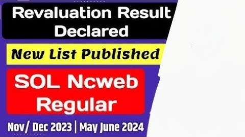DU Revaluation Result New List Published Nov / Dec 2023 / May June 2024| Sol Revaluation Result 2024