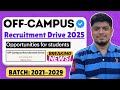 🔥HCLTech, Accenture Mass Hiring Alert | XT Off-Campus Drive Alert | 2021-2029 BATCH | New Hiring