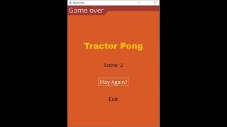 Tractor Pong PyGame  Demo